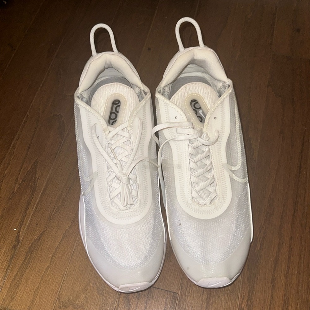 Men’s Nike Air Max 1090 Triple White Sneakers Size 13